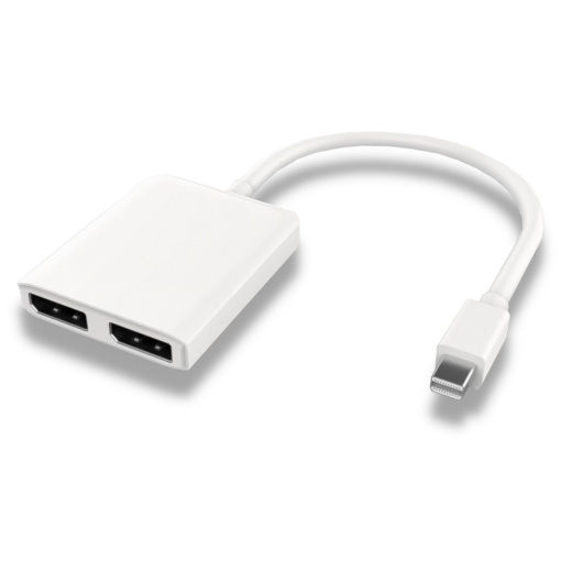 Adaptor Mini DisplayPort 1.2 (T) la 2x DisplayPort 1.2 (M), Spliter, Extended sau Mirror, 4K 3840x2160p @60Hz, Alb, Basekit