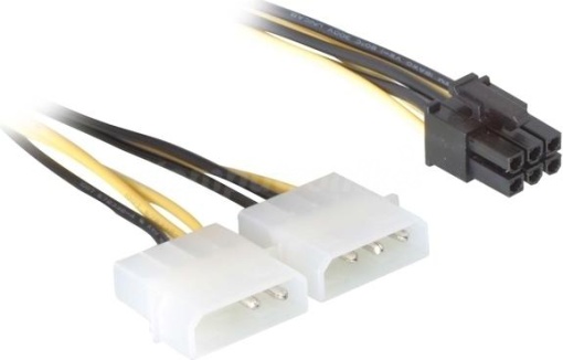CABLU alimentare GEMBIRD, adaptor Molex la PCI-E, 2 x Molex la 1 x 6 pin PCI-E, "CC-PSU-6"