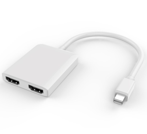 Adaptor Mini DisplayPort 1.2 (T) la 2x HDMI 2.0 (M), Spliter, Extended sau Mirror, 4K 3840x2160p @60Hz, Alb, Basekit