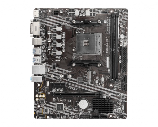 PLACA de BAZA MSI "A520M-A PRO", skt AM4, mATX, AMD A520, 2 x DDR4, max. 64 GB, 4 x SATA, 1 x M.2, 7.1, "A520M-A PRO"