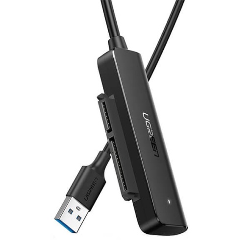 Adaptor Sata la USB 3.0 pentru Hdd Ssd 2.5 inch, Ugreen 70609, 5 Gbps, SATA 7+15 pini, Negru