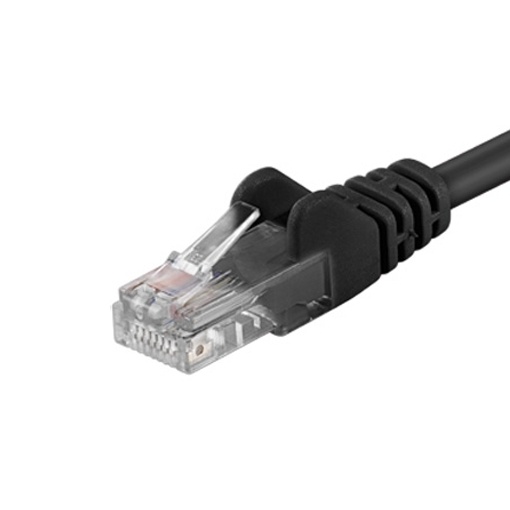 Cablu Ethernet RJ45, Patch Cord UTP Cat.5e, Basekit, 0.25 - 10 m, Negru