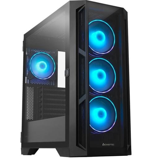 CARCASA Chieftec "APEX", Tower,ATX,fara sursa,4xfan,USB 3.2gen2 Type-Cx2,USB 3.2gen1x2, USB 2.0x1,audio,mic,RGB,PSU shroud,7 sloturi expansiune, ARGB,negru "GA-01B-TG-OP"