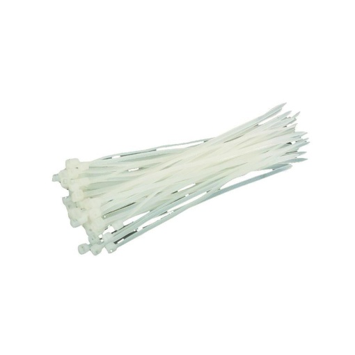 Set 100 x Coliere Basekit, Coliere Plastic 2.5 x 100mm, Alb