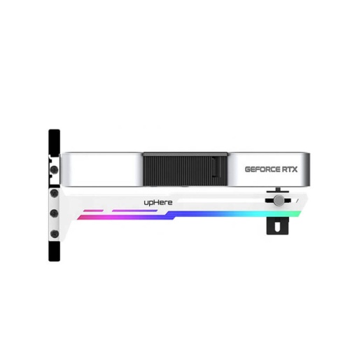 Suport Stand Placa Video, UpHere G276WTARGB, Reglabil Bidirectional, Led RGB, Alb