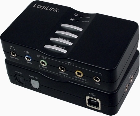 PLACA de SUNET Logilink, extern, 7.1, interfata USB 2.0, conectori 3.5 mm jack x 5, S/PDIF, "UA0099"