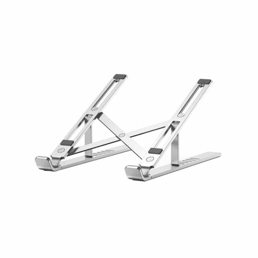 Stand Laptop Tableta, Tech-Protect, Pliabil, Dimensiuni Reduse, Aluminiu, Silver