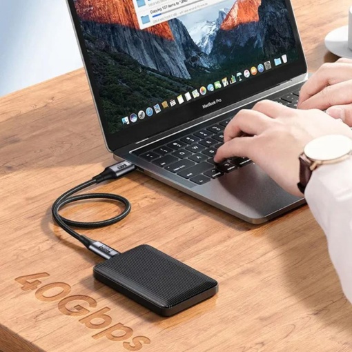 Cablu de date USB Type-C 4.0, Basekit, PD 100W, 40Gbps, 8K 60Hz, 1.2m, Negru