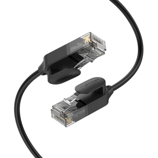 Cablu Ethernet RJ45, Patch Cord UTP Cat.6a Slim, Ugreen NW122, Negru