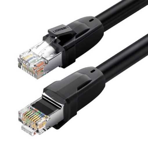 Cablu Retea Ethernet RJ45 CAT8 25 Gbps, Ugreen Pure Copper 24 AWG, Negru, 10/15/20 m
