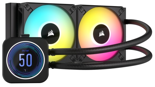 Cooler Corsair "iCUE H100i ELITE LCD XT", skt universal, racire cu lichid, ventilator 120 mm x 2, 2100 rpm, iluminat RGB, "CW-9060074-WW"