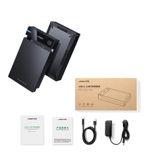 [Resigilat] Carcasa Rack pentru HDD / SSD Extern, Ugreen 50422, Drive 2.5 si 3.5 inch, USB 3.0, SATA, UASP, Design Tool-free