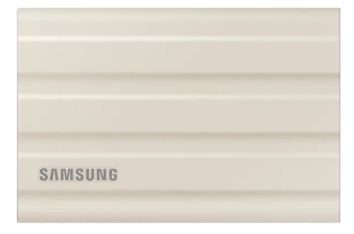 SSD. extern SAMSUNG T7 Shield, 2TB, USB 3.2 gen 1, R/W: 1050/1000 MB/s, crem, "MU-PE2T0K/EU"