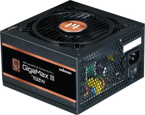 SURSA Zalman "GV3", 750W, certificare 80 Plus Bronze, non-modular, fan 120mm, negru, "ZM750-GV3"