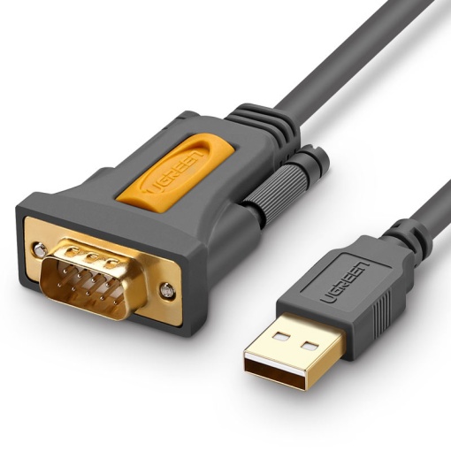 Cablu Adaptor USB 2.0 (T) la DB9 RS-232 Serial (T), Ugreen CR104, Negru