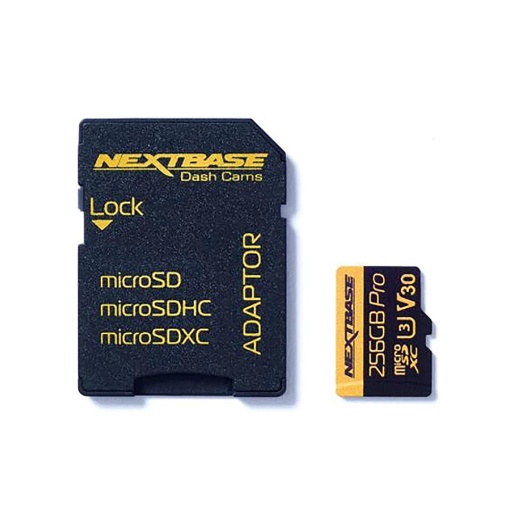 Card de Memorie MicroSD, NextBase, 256GB Pro V30, Adaptor, Clasa U3, SDXC, Negru