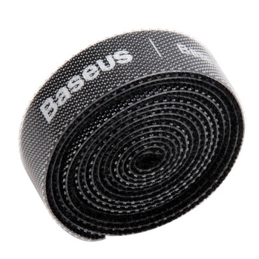 Baseus Rainbow Organizator Cabluri Velcro, 1 metru, Negru