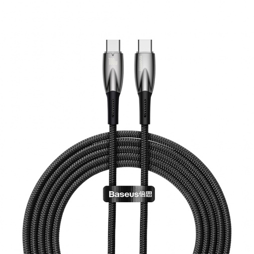 Cablu Date Si Incarcare, Baseus Glimmer Series, USB Type-C, PD, 100W, 480 Mbps, 2m, Negru