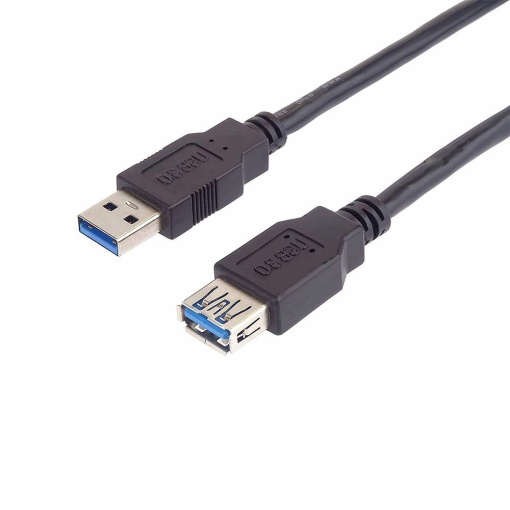 Cablu de Date USB-A 3.0 5Gbps, Tata-Mama, Basekit, Ecranat, Negru, 0.5/2/3 m