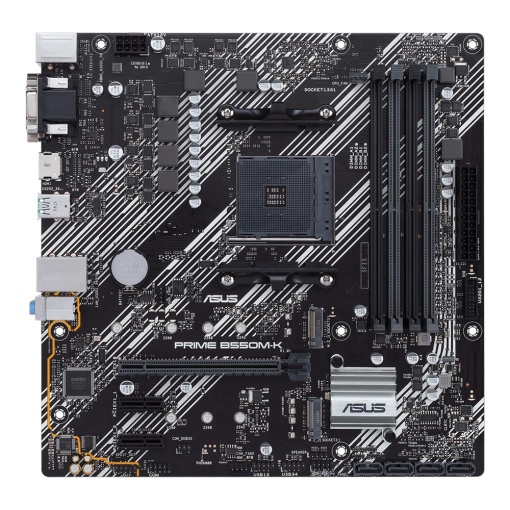 PLACA de BAZA Asus "PRIME B550M-K", skt AM4, mATX, AMD B550, 4 x DDR4, max. 128 GB, 4 x SATA, 3 x M.2, 7.1, "PRIME B550M-K"