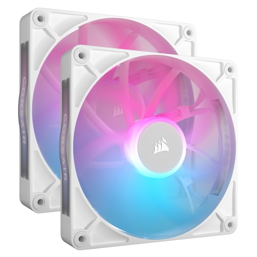 Set 2x Ventilator Corsair iCUE Link RX140 RGB si 1x ICUE Link System Hub, 140 mm, 1700 rpm, Alb, CO-9051024-WW