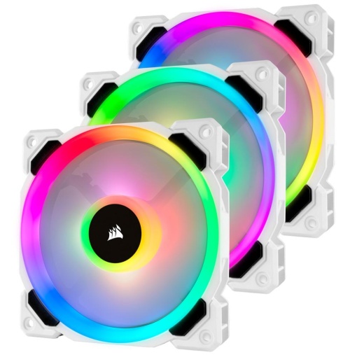 Set 3x Ventilator Corsair iCUE LL120 si 1x Lighting Node Pro, 120 mm, 2200 rpm, 4 Pini Corsair, Alb, CO-9050092-WW
