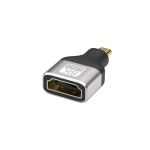 Adaptor HDMI Mama la Micro HDMI Tata, Basekit, 8K@60Hz, 4k@120Hz, Conectori Auriti, Argintiu - Img 2