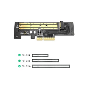 Adaptor SSD M.2 NVMe la PCI-E 3.0 X4, Fixare pe Carcasa, Negru - Img 5
