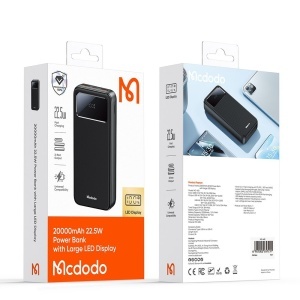 Baterie Externa 20000mAh, 22.5W, McDodo 4230, 2x USB-A, 1x USB-C, QC, PD, Display LED, Negru - Img 6