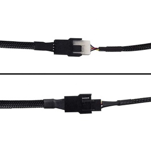 Cablu Adaptor UpHere FH-04, Splitter 1 Intrare - 4 Iesiri, 4 Pini 12V PMW, 25cm, Negru - Img 5
