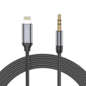 Cablu Audio Auxiliar Jack 3.5mm la Lightning, 1 Metru, Negru - Img 3