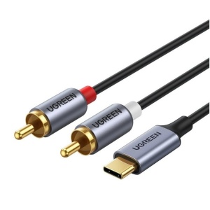 Cablu Audio, Ugreen CM451, USB-C la 2 x RCA, Stereo, 1.5m, Negru