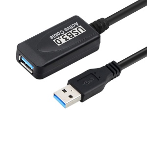 Cablu Extender Activ USB-A Tata la USB-A Mama si Incarcator, Basekit, Negru, 5m