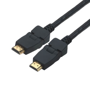 Cablu HDMI 1.4 Conectori Ajustabili, HDMI (T) la HDMI (T), Basekit, Negru - Img 2