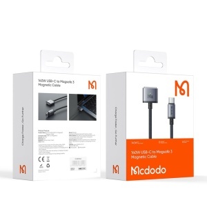 Cablu Magnetic USB-C Tata la MagSafe 3, McDodo 1470, 140W, Indicator LED, 2m, Negru - Img 6