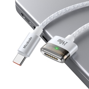 Cablu Magnetic USB-C Tata la MagSafe 3, McDodo 2071, 140W, Indicator LED, 2m, Alb - Img 3