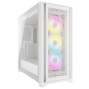 CARCASA Corsair iCUE 5000D RGB AIRFLOW Mid-Tower Case, True White - 3x AF120 RGB ELITE - White Fans - iCUE Lighting Node PRO Controller - High-airflow Design "CC-9011243-WW"  - 1