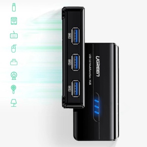 Hub Multiport USB-A la 1x RJ45 1000 Mbps, 3x USB-A 3.0, Ugreen, Ethernet, Negru - Img 4