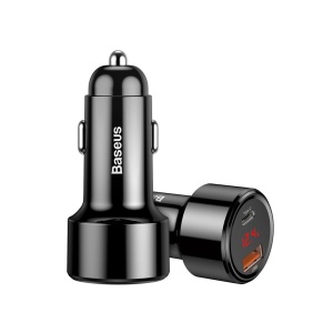Incarcator Auto Circular, Baseus, USB Type-C, USB Type-A, QC4.0/QC3.0, 45W, 6A, Negru - Img 5