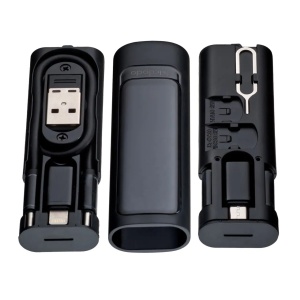 Kit Accesorii 6 in 1, McDodo 1720, Cablu USB-C 0.3m, PD 60W cu Adaptoare si Cutie Depozitare, Slot Card, Cheita SIM, Negru