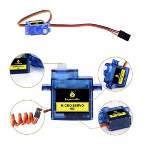 Motor Servo SG90 9G Mini, Keyestudio, 90°, Conector PH2.45, 5V, PWM, Albastru - Img 4