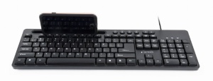 TASTATURA GEMBIRD USB, multimedia 104 taste + 6 taste multimedia, cu stand telefon, black "KB-UM-108"   - 2