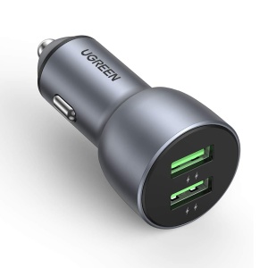 Ugreen 10144 Incarcator Auto 36W, 3A, 2x USB, Fast Charging, Albastru - Img 1
