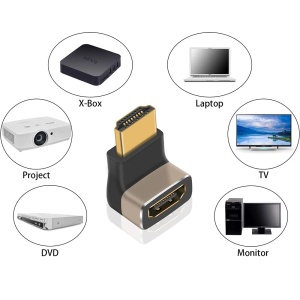 Adaptor HDMI Mama la HDMI Tata, Basekit, 8k@60Hz, 4k@120Hz, 270 Grade, Conectori Auriti, Argintiu - Img 3
