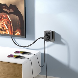 Adaptor Priza, Ugreen CD314, Fast Charge, 2x USB-A, 1x USB-C, 3680W, 13A, Negru - Img 5