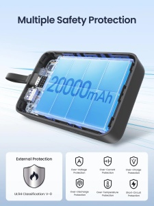 Baterie Externa 20000mAh, 22.5W, Ugreen PB505, 1x USB-A, 2x USB-C, Indicator Nivel Baterie, Space Gray - Img 5