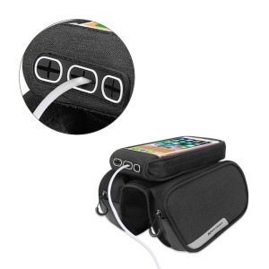 Borseta pentru Accesorii Bicicleta, Wozinsky, Suport telefon, Prindere Cadru, 6.5 inch, Negru - Img 4
