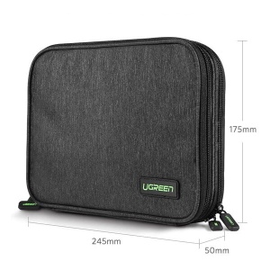 Borseta Ugreen 50147 pentru Organizare Cabluri si Accesorii, Poliester, Gri - Img 3
