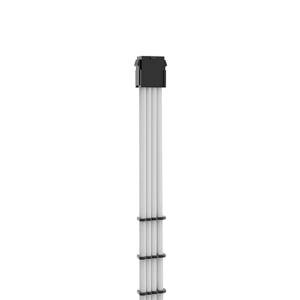 Cablu Alimentare Placa Video, Asiahorse Modding Sleeve, 6+2 Pini, Mesh Textil, 30 cm, 18AWG, White - Img 2