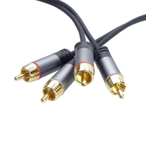 Cablu Audio 2x RCA Tata la 2x RCA Tata, Basekit, 1.5/3/5m, Negru - Img 1